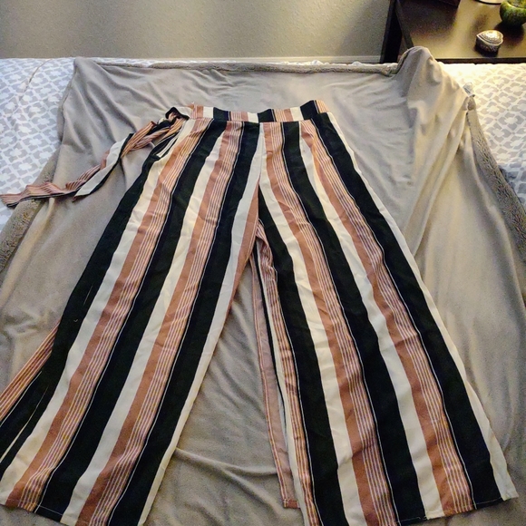 Vintage Charlotte Russe Stripped Pants with Side Wrap.